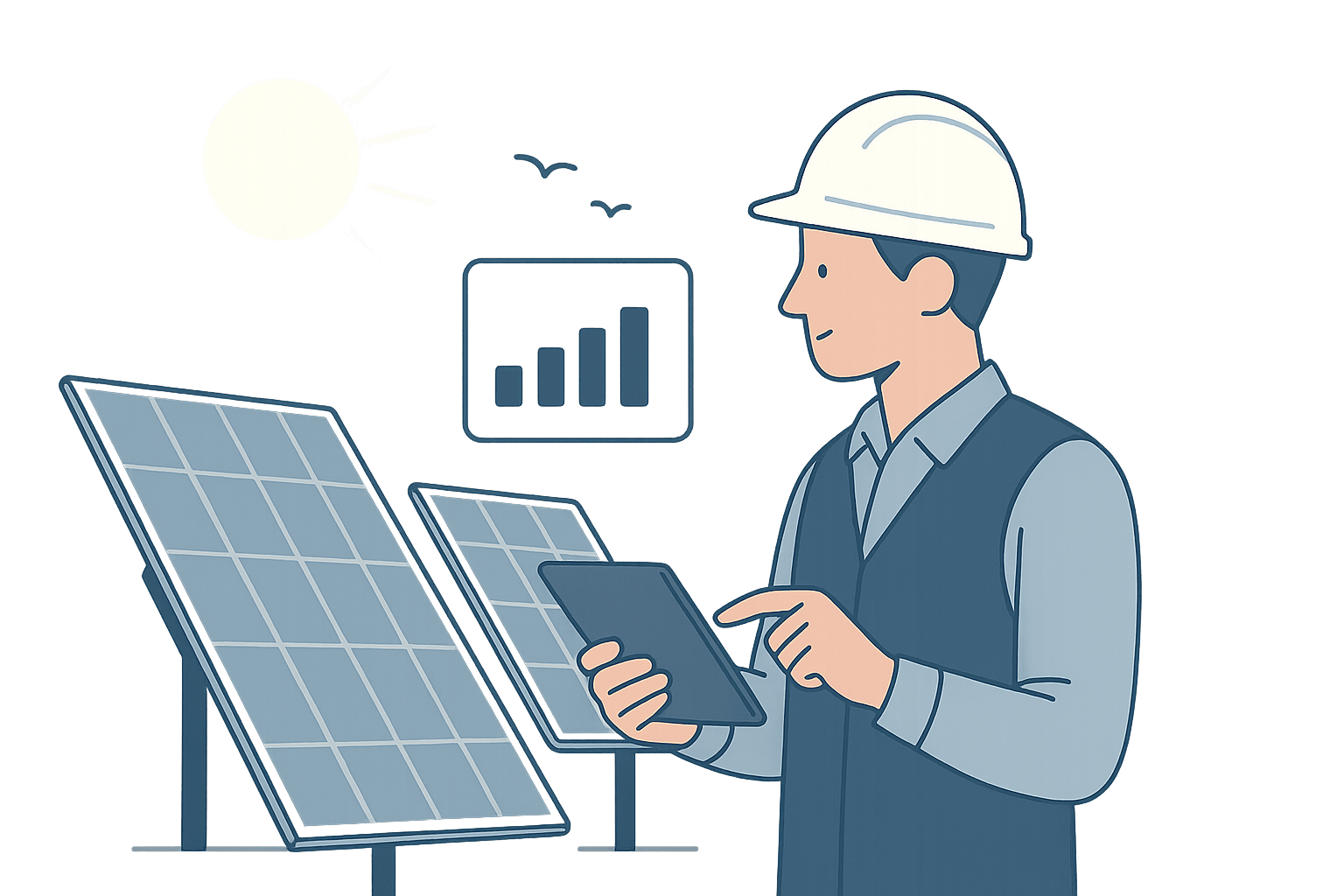 Solar Field Operations Illustration